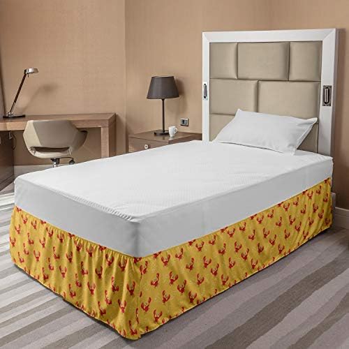 Ambesonne Beach Elastic Bed Skirt with Crabs Design