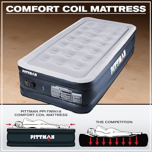 Pittman - Twin Air Mattress with Built in Pump - Black