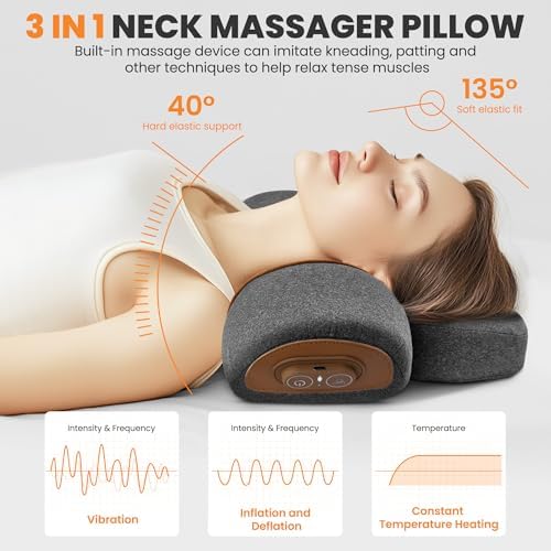 CARINIFY 3-in-1 Neck Massager Pillow with Heating and Traction