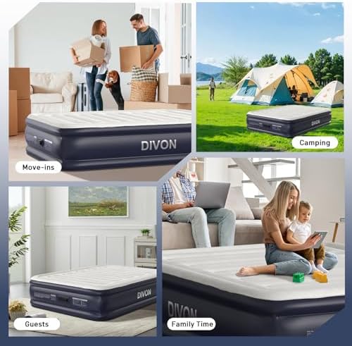 DIVON Queen Air Mattress with Built-In Pump and Storage Bag 1