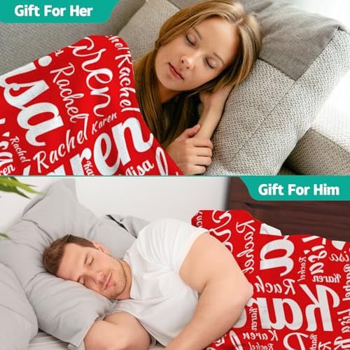 Custom Name Blanket - Personalized Flannel Throw for Boys Girls Adults Pets