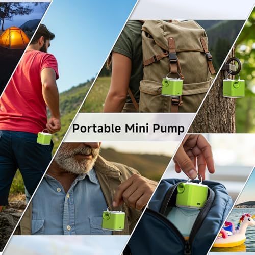 Clopria Portable Air Pump with Camping Light and 2400mAh Battery