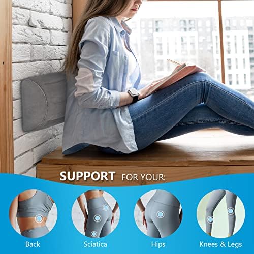 USHMA Inflatable Half Moon Pillow for Leg Knee Lower Back Support