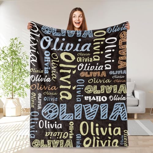Custom Name Blanket - Soft Plush Throw for Baby Toddler Adult