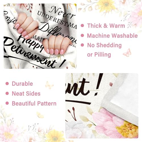 HeartGlint Retirement Gifts for Women 2025 - Soft Flannel Blanket
