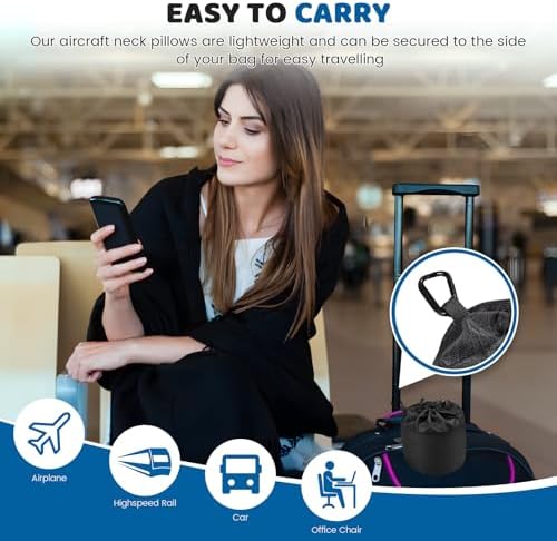 4litamz Travel Neck Pillow with Memory Foam and Velcro Closure
