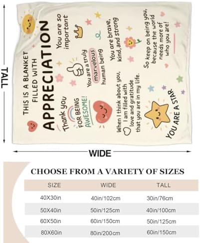 Appreciation Blanket 50x40 - Thank You Gift for Gratitude