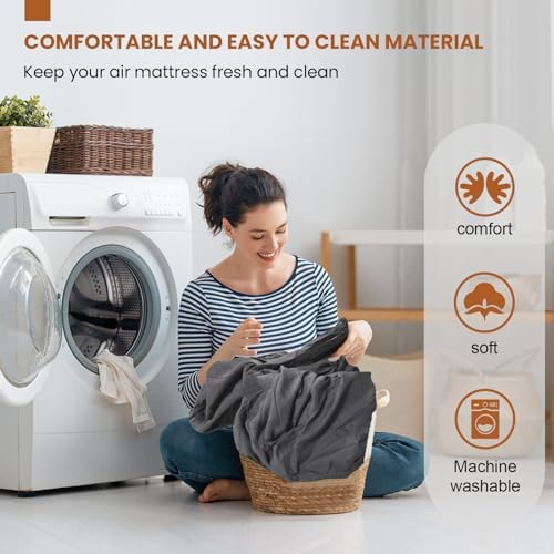 SULDUO Twin Air Mattress Sheet 18 Deep Gray