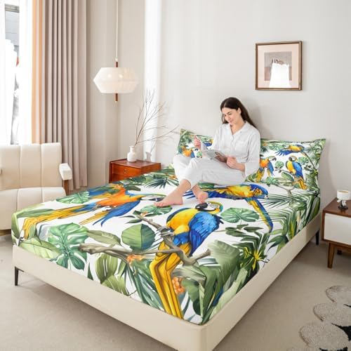 Manfei Wildlife Animals Fitted Sheet Set Queen Size