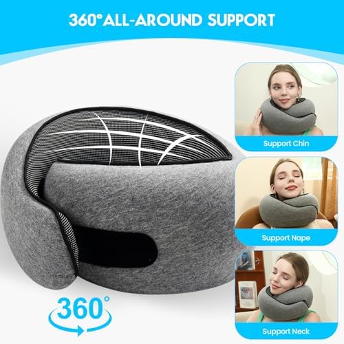 2024 Memory Foam Travel Pillow for Comfort and Support