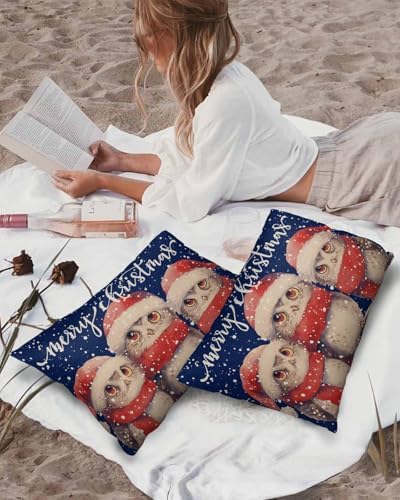 Waterproof Pillow Protectors 2 Pack Dark Blue Retro Design with Zipper