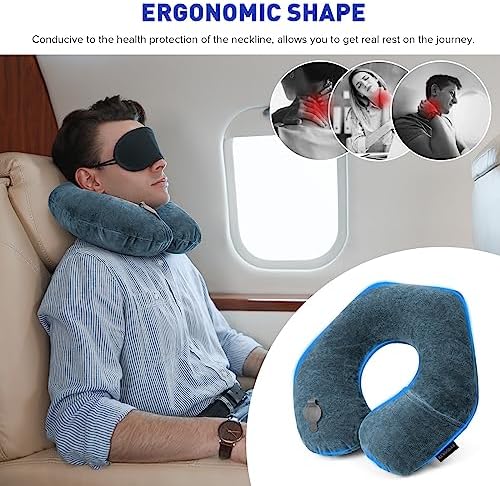Rewondah Inflatable U-Shape Neck Pillow for Travel