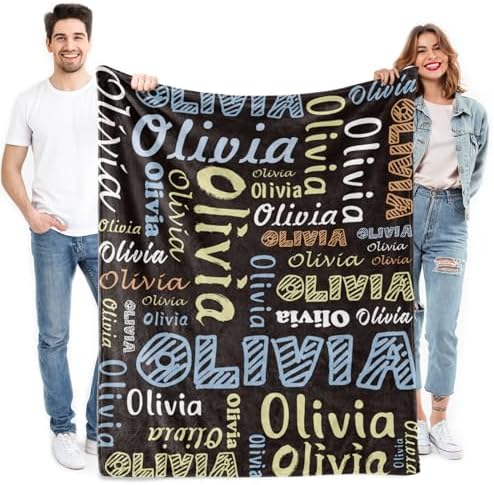 Custom Name Blanket - Soft Plush Throw for Baby Toddler Adult