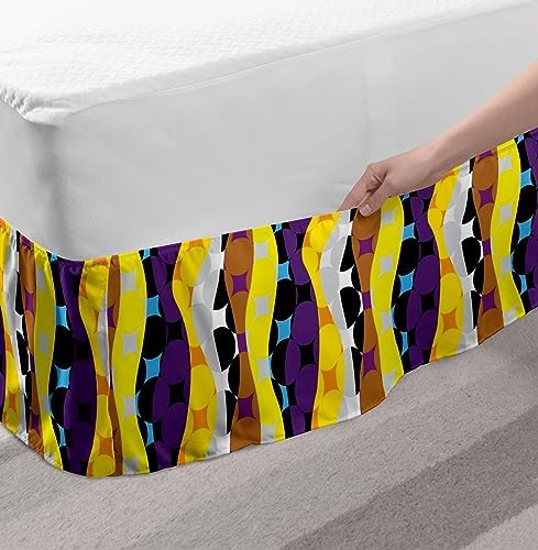 Ambesonne Colorful Bedskirt with Elastic Wrap