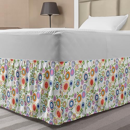 Ambesonne Floral Bedskirt Spring Theme