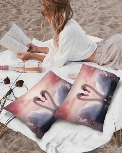 Waterproof Pillow Protector 2 Pack Love Swan Heart Design