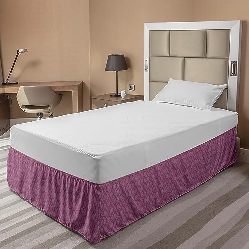 Ambesonne Damask Bedskirt - Twin Twin XL Mauve