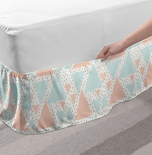 Ambesonne Elastic Bed Skirt with Geometric Print