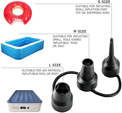 Ncidole FBve Electric Air Pump - Dual Power 3 Nozzles Quick Fill