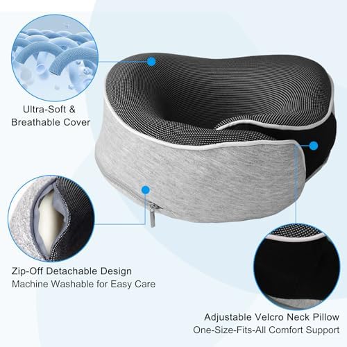 MILADO Adjustable Travel Pillow 12-18 Light Grey