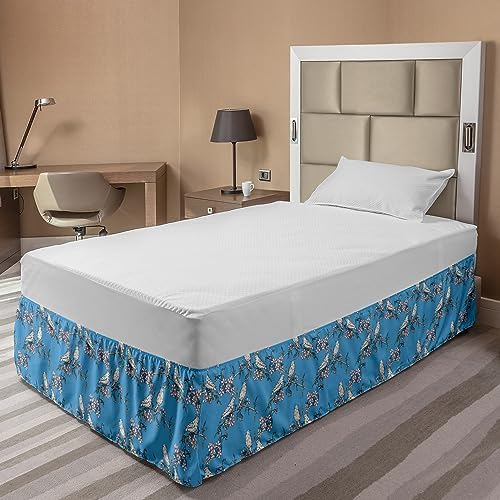 Ambesonne Birds Bedskirt - Cherry Blossom Spring Decor