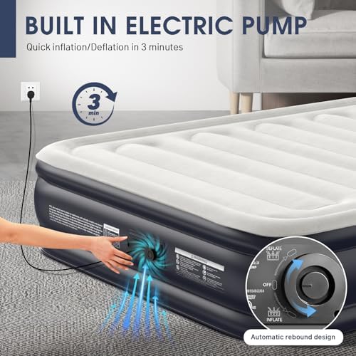 DIVON Queen Air Mattress with Built-In Pump