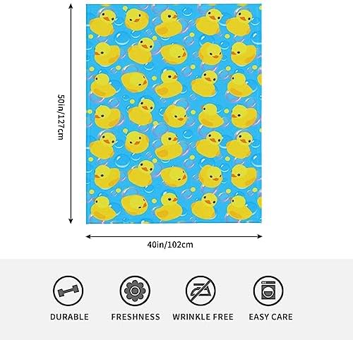Wizfuyq Yellow Rubber Ducks Throw Blanket 50x40 Inch