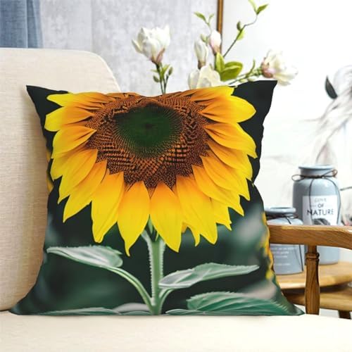 Ogniwo Fresh Sunflower Throw Pillow 12x12 Inch Soft Square Cushion Case