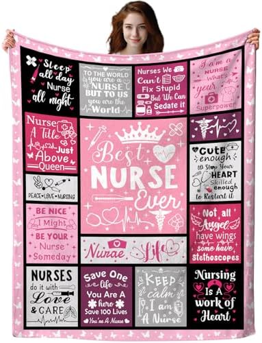 IDOUBEL Nurse Throw Blanket 60X50 Cozy Teacher Gift
