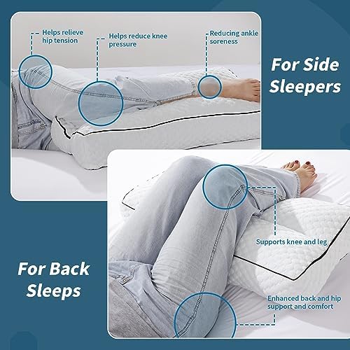 HOMBYS Shredded Memory Foam Leg Pillow for Side Sleepers