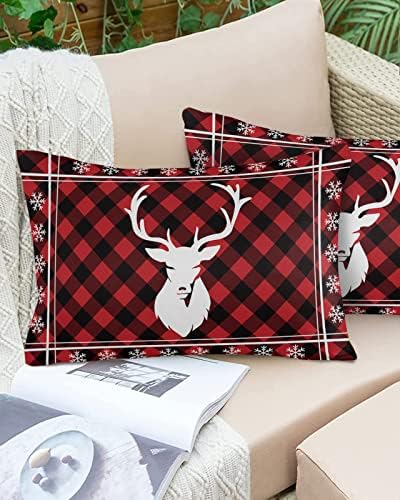 Waterproof Pillow Protector 2 Pack with Zipper and Snowflake Design