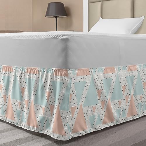 Ambesonne Elastic Bed Skirt with Geometric Print