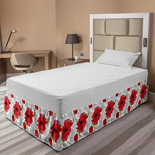 Ambesonne Flower Bedskirt with Wrap Around Elastic
