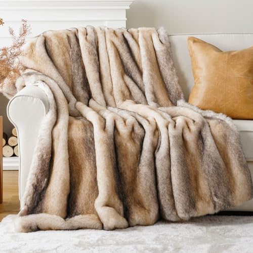 BATTILO HOME Luxury Faux Fur Throw Blanket 50x60