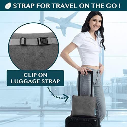 PAVILIA Travel Blanket Pillow 2-in-1 Combo Set 60x43 Gray
