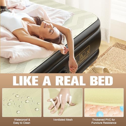 VOSSER Queen Air Mattress with Built-in Pump and Foam Topper 1