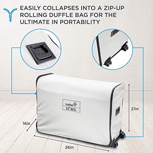 Ivation EZ-Bed Queen Air Mattress with Frame Rolling Case