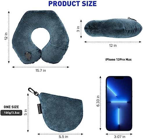 Rewondah Inflatable U-Shape Neck Pillow for Travel