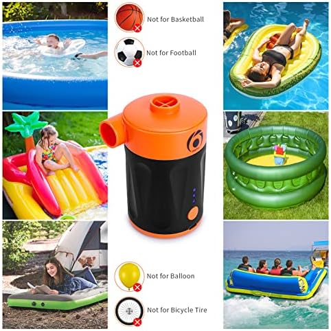 Flanney 2-in-1 Electric Air Pump with 3 Nozzles and 4000mAh Battery