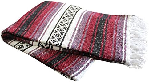 Del Mex Classic Mexican Blanket - 70x50 Burgundy