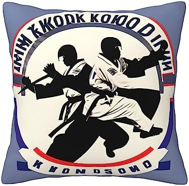 Ogniwo Taekwondo Throw Pillow 12x12 Inch Soft Square Cushion Cover