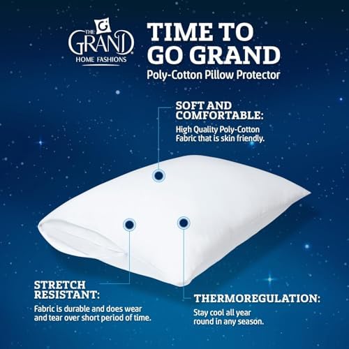Mastertex Grand Pillow Covers 12 Pack - Zipper Allergy Protection Moisture Wicking