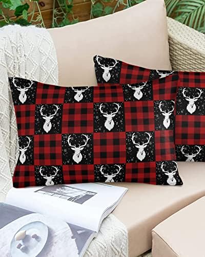 Waterproof Pillow Protector 2 Pack - Red Buffalo Plaid