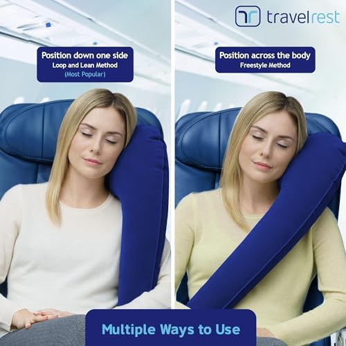 Travelrest Ultimate Inflatable Neck Body Pillow - Blue 1
