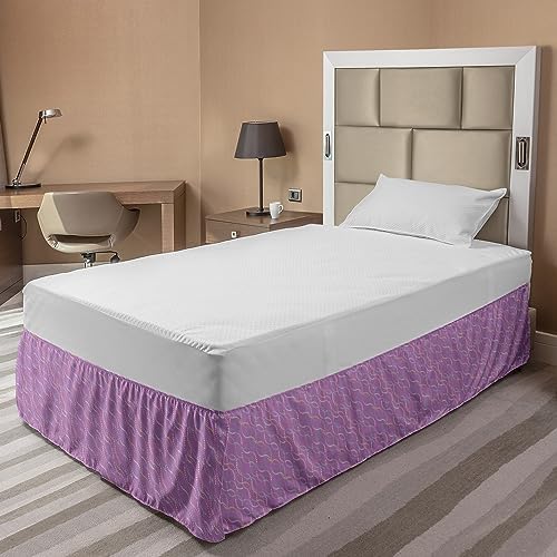 Ambesonne Abstract Bed Skirt with Repeating Dots Wavy Stripes