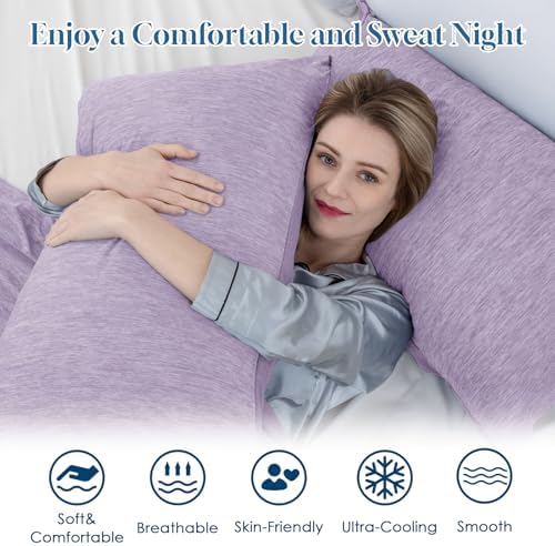 CHOSHOME Cooling Pillow Cases 2 Pack Purple Q-Max 045