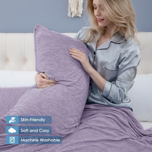 CHOSHOME Cooling Pillow Cases 2 Pack Purple Q-Max 045