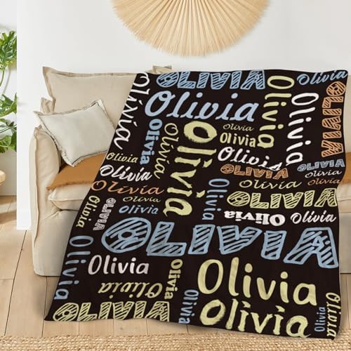 Custom Name Blanket - Soft Plush Throw for Baby Toddler Adult