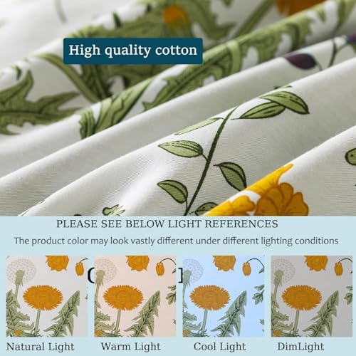 Zusbest 100 Cotton Floral Pillow Cases Set of 2 Reversible