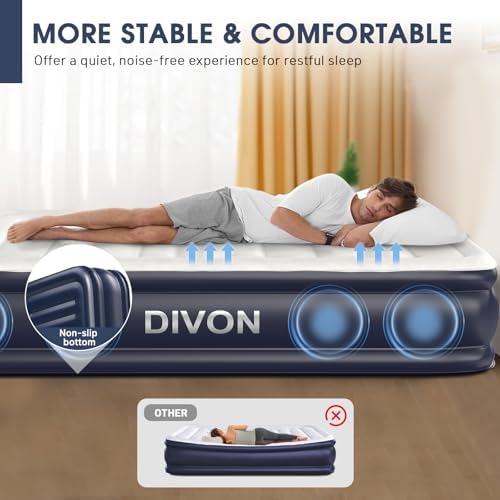 DIVON Queen Air Mattress with Built-In Pump